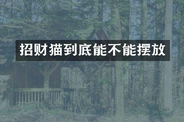招财猫到底能不能摆放