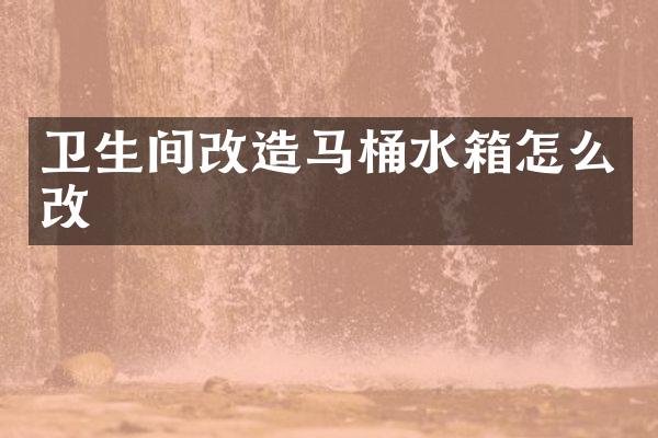 卫生间改造马桶水箱怎么改