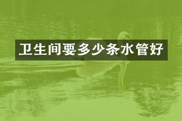 卫生间要多少条水管好
