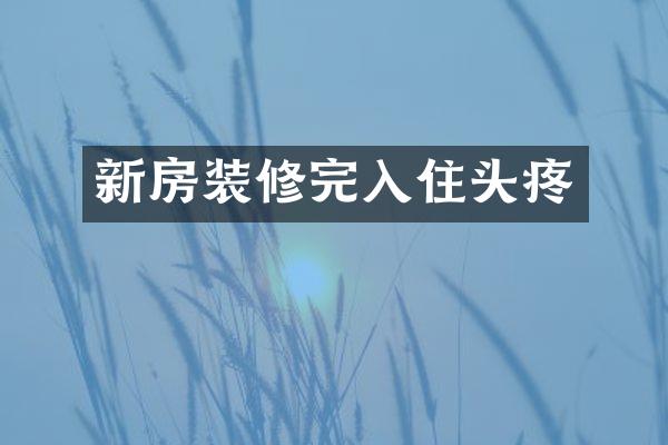 新房装修完入住头疼