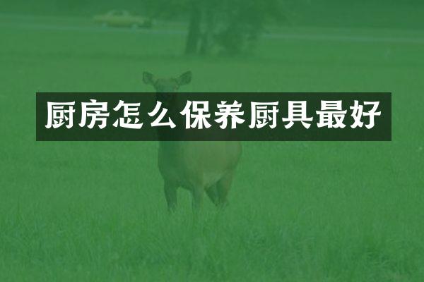 厨房怎么保养厨具最好