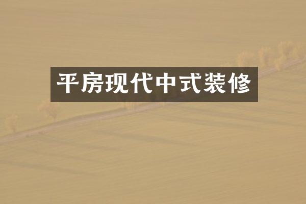 平房现代中式装修