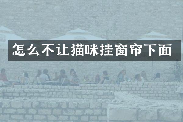 怎么不让猫咪挂窗帘下面