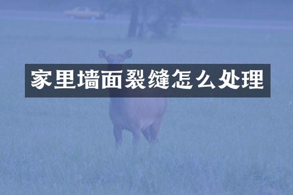 家里墙面裂缝怎么处理