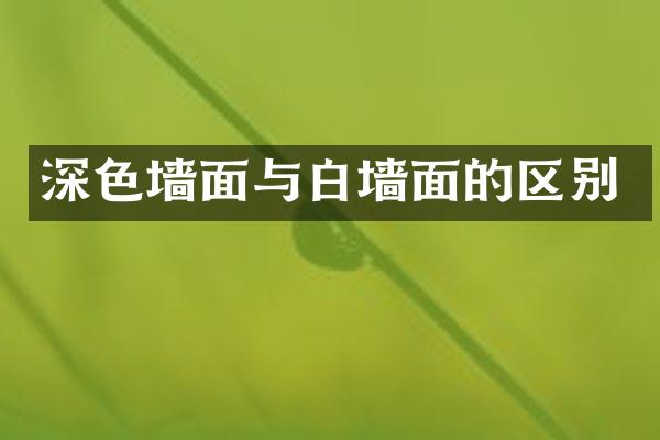 深色墙面与白墙面的区别