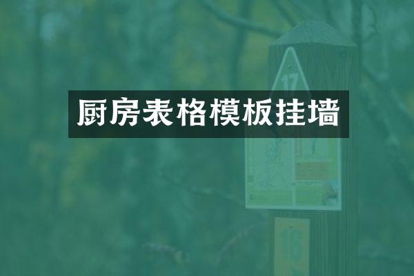 厨房表格模板挂墙