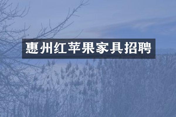 惠州红苹果家具招聘