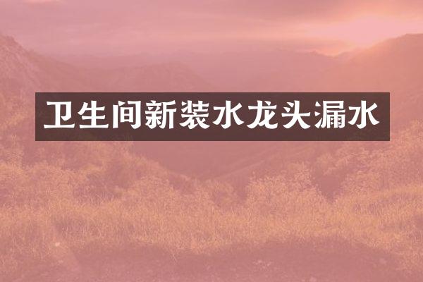 卫生间新装水龙头漏水