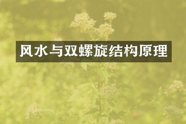 风水与双螺旋结构原理