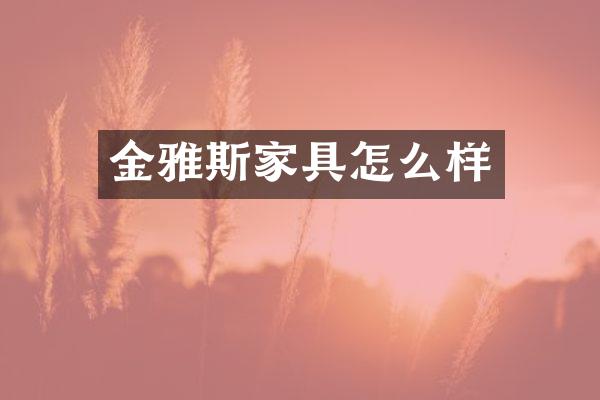 金雅斯家具怎么样