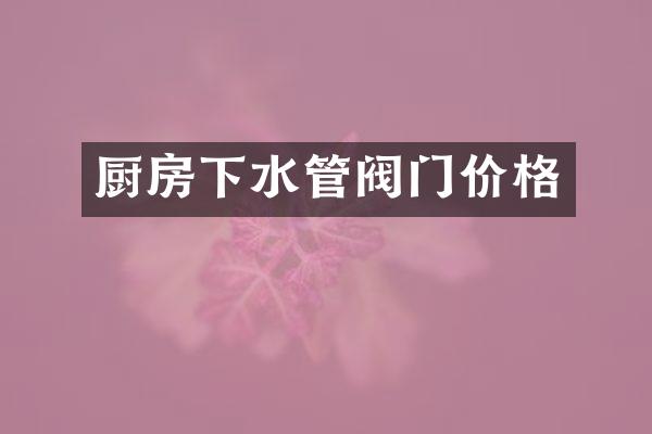 厨房下水管阀门价格