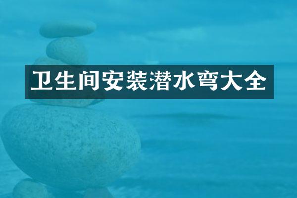 卫生间安装潜水弯大全