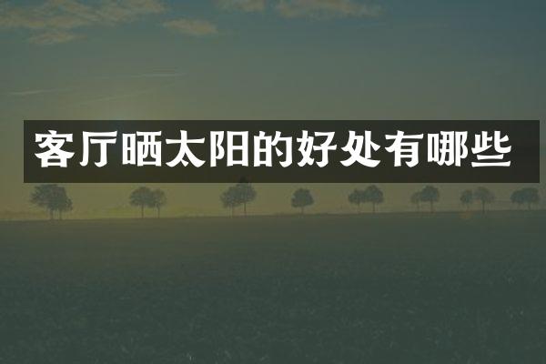 客厅晒太阳的好处有哪些