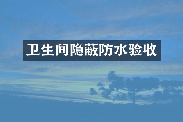 卫生间隐蔽防水验收