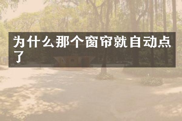 为什么那个窗帘就自动点了