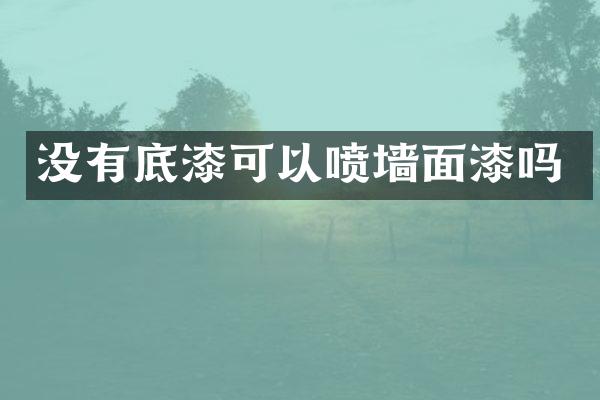 没有底漆可以喷墙面漆吗