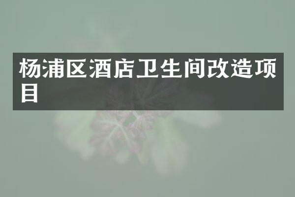 杨浦区酒店卫生间改造项目