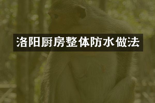 洛阳厨房整体防水做法