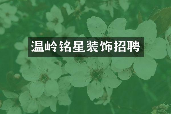 温岭铭星装饰招聘
