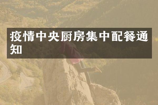 疫情中央厨房集中配餐通知