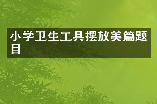 小学卫生工具摆放美篇题目