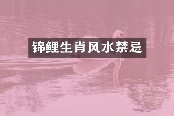 锦鲤生肖风水禁忌