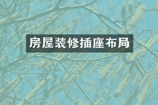 房屋装修插座布局