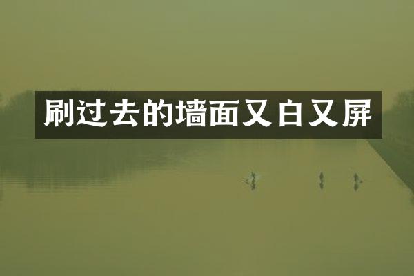 刷过去的墙面又白又屏