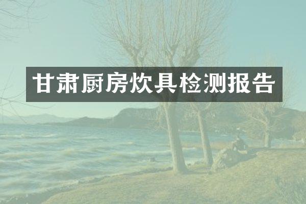 甘肃厨房炊具检测报告