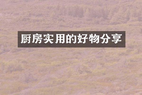 厨房实用的好物分享
