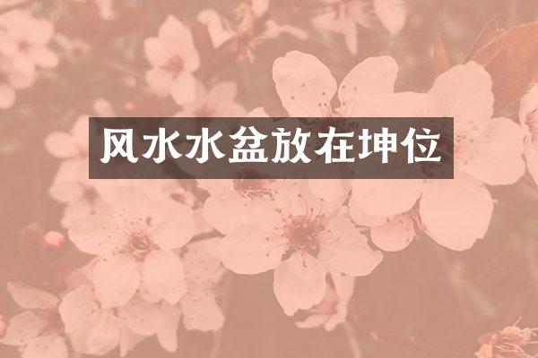 风水水盆放在坤位