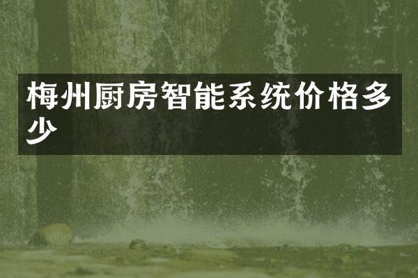梅州厨房智能系统价格多少