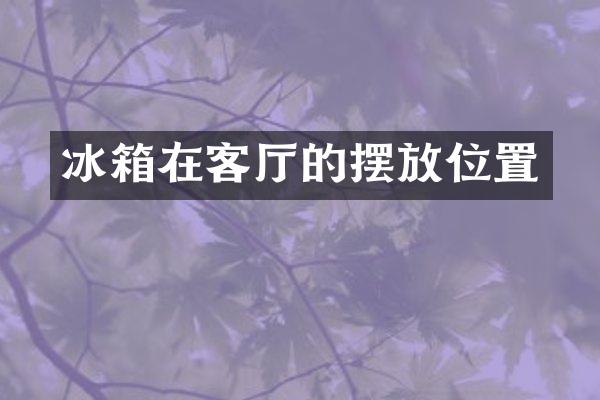 冰箱在客厅的摆放位置