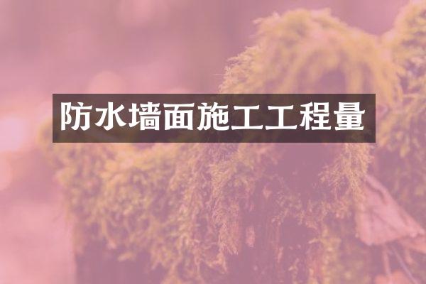 防水墙面施工工程量