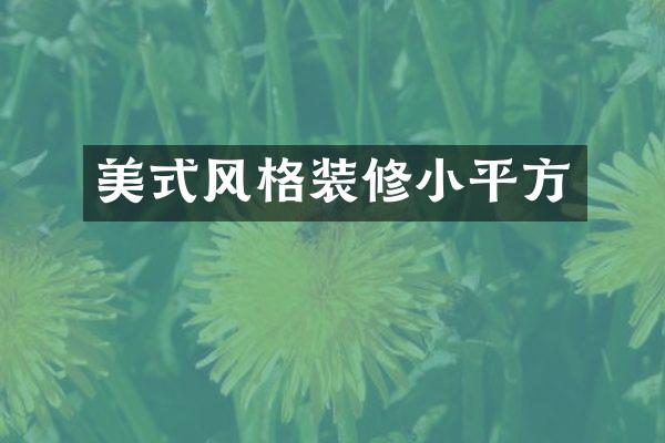 美式风格装修小平方