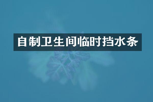 自制卫生间临时挡水条