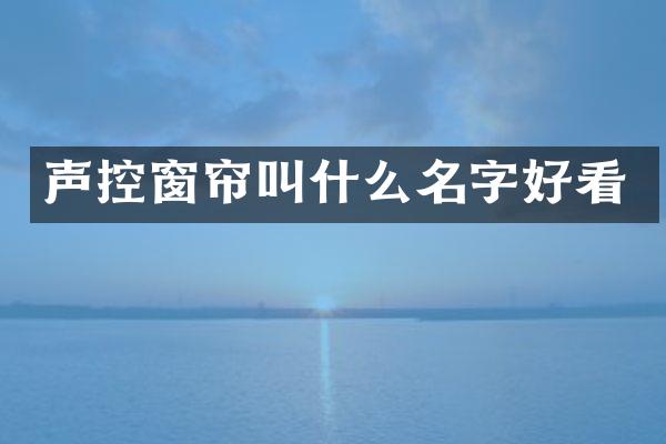 声控窗帘叫什么名字好看