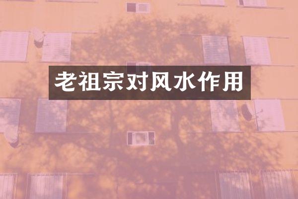 老祖宗对风水作用