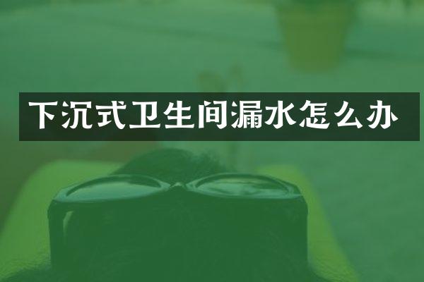 下沉式卫生间漏水怎么办