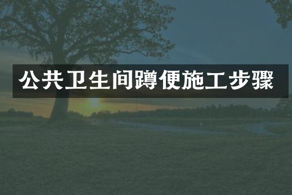 公共卫生间蹲便施工步骤