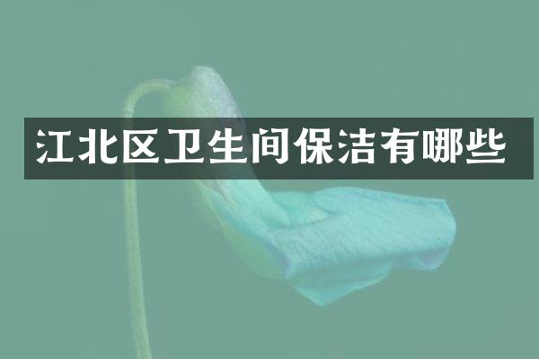 江北区卫生间保洁有哪些
