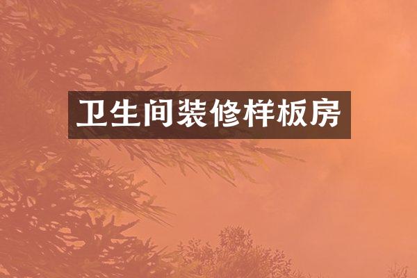 卫生间装修样板房