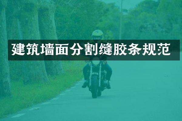建筑墙面分割缝胶条规范