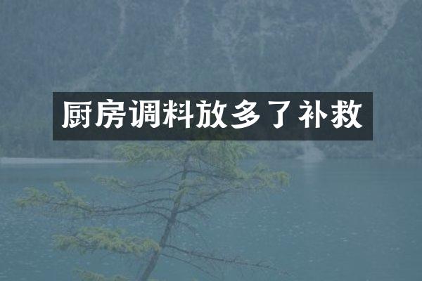 厨房调料放多了补救