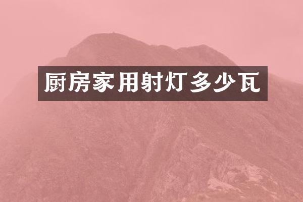 厨房家用射灯多少瓦
