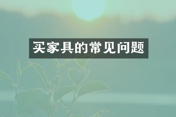 买家具的常见问题