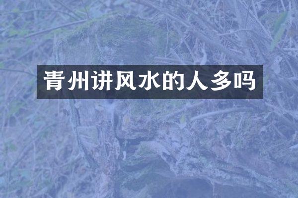 青州讲风水的人多吗