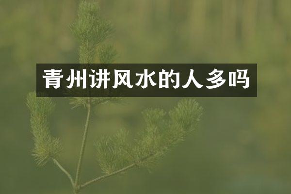 青州讲风水的人多吗