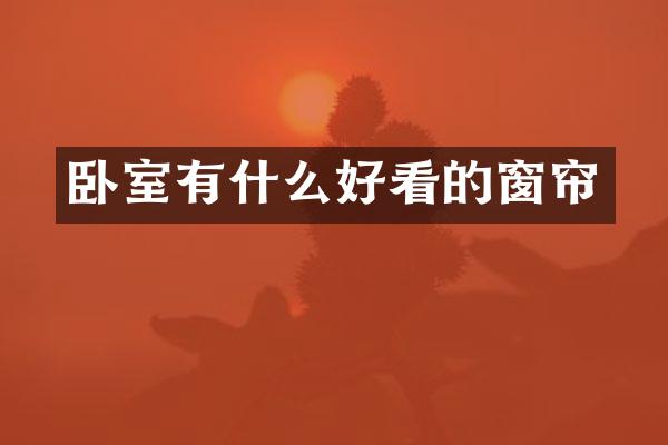 卧室有什么好看的窗帘