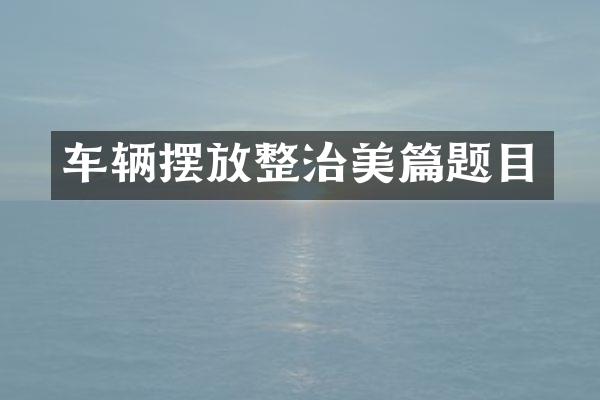 车辆摆放整治美篇题目